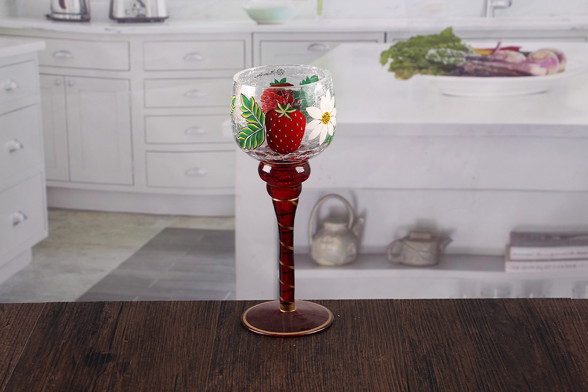 Long stem glass candle holders