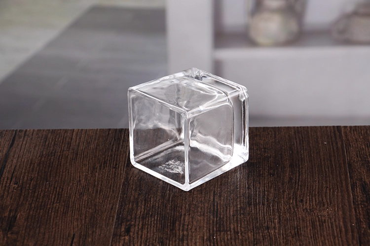 Square glass candle holders