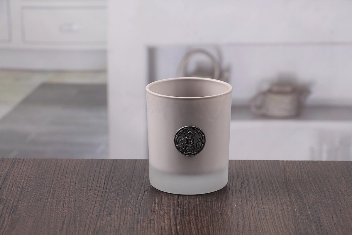 Gray candle holders