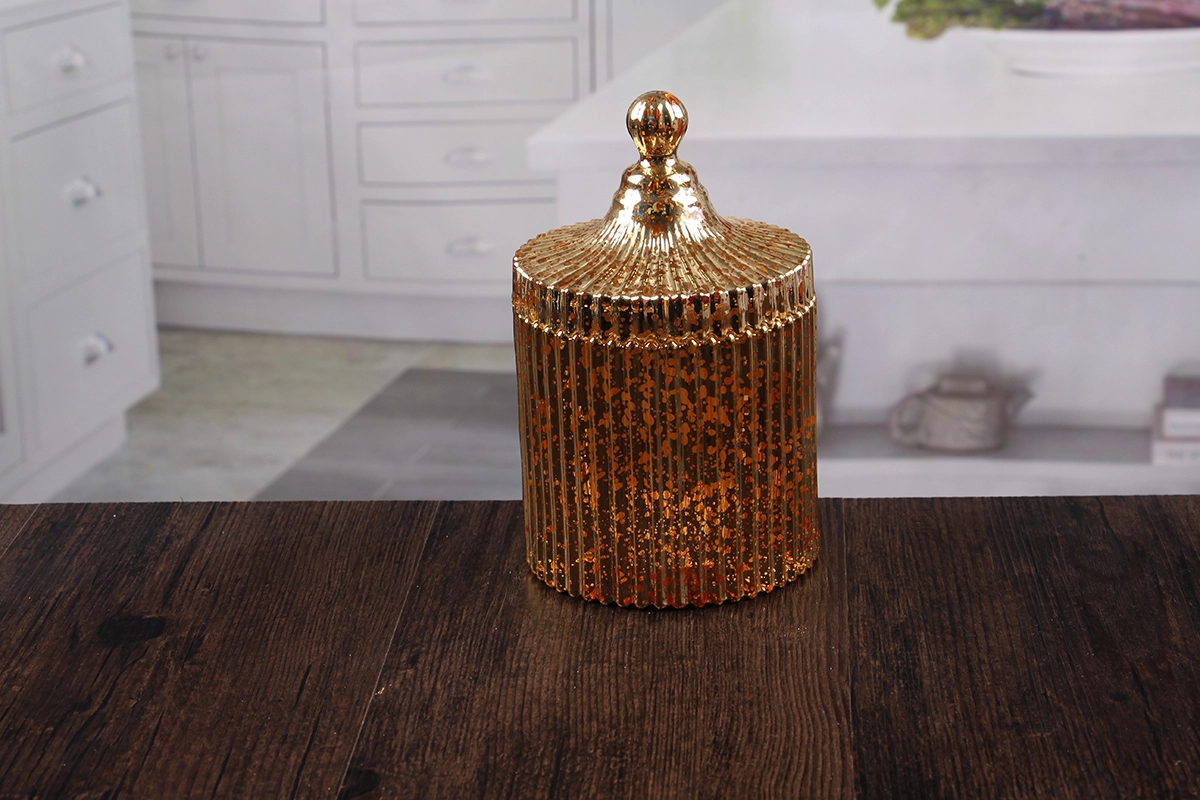 Golden glass jars