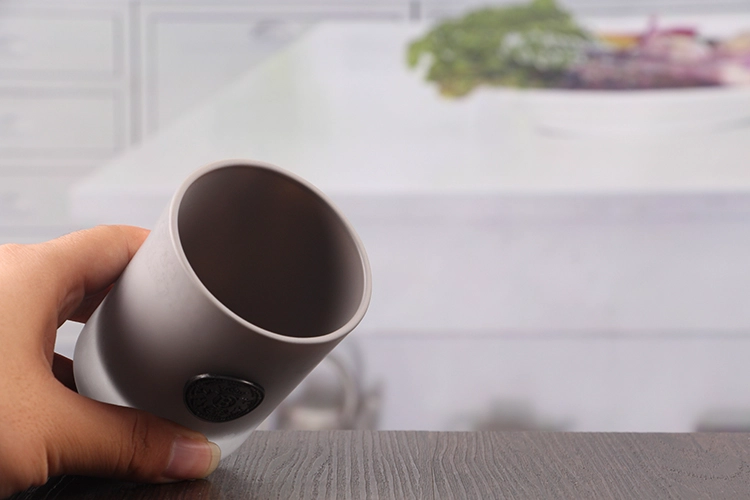 Gray candle holders