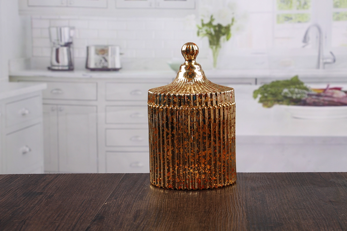 Golden glass jars