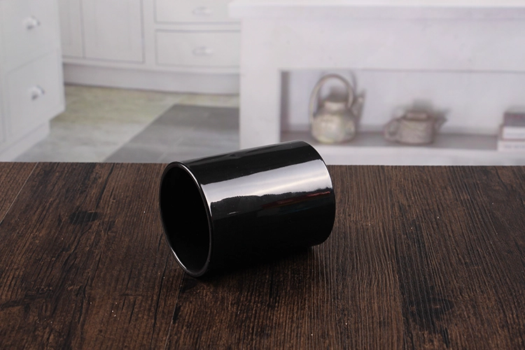 Black glass candle jars