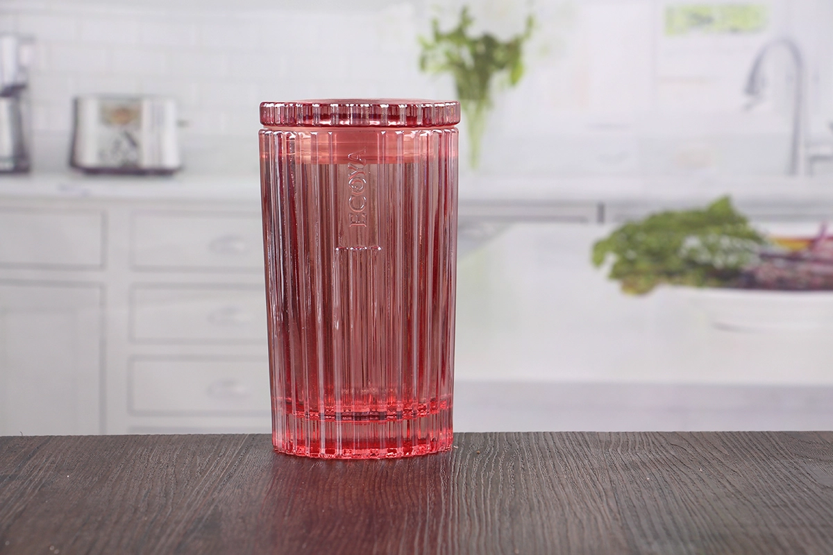 Pink candle jars