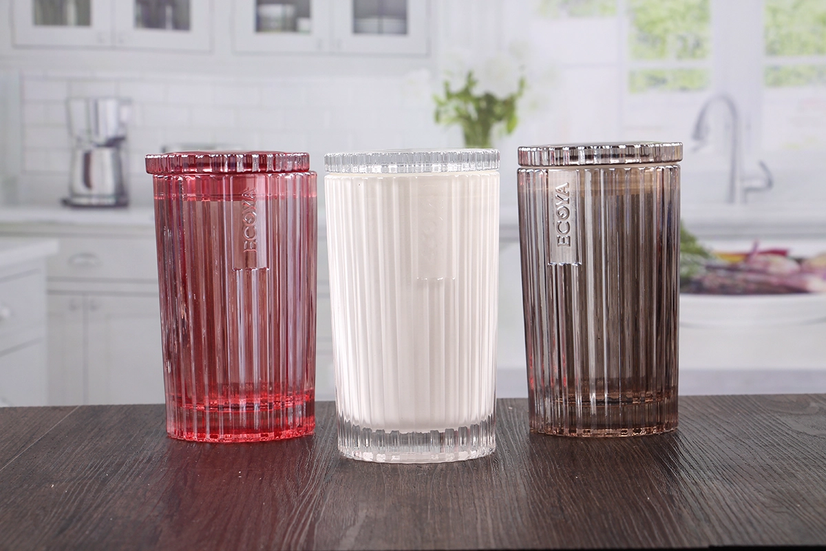 White candle jars