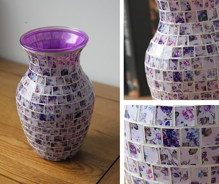 Mosaic glass vase