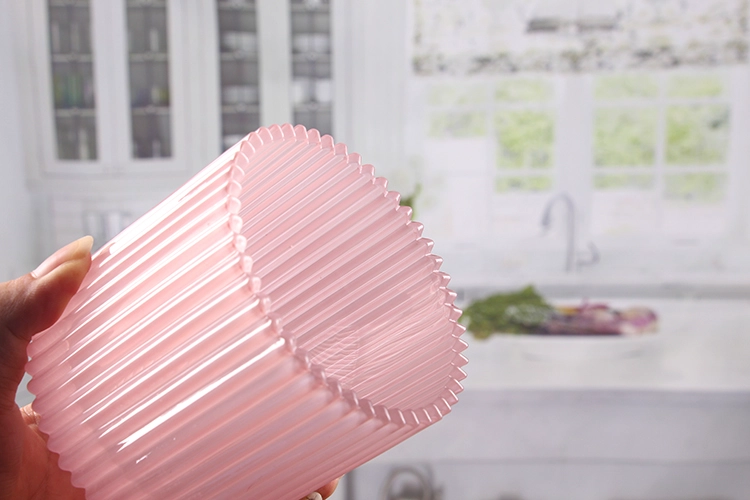 Pink candle jar with lid