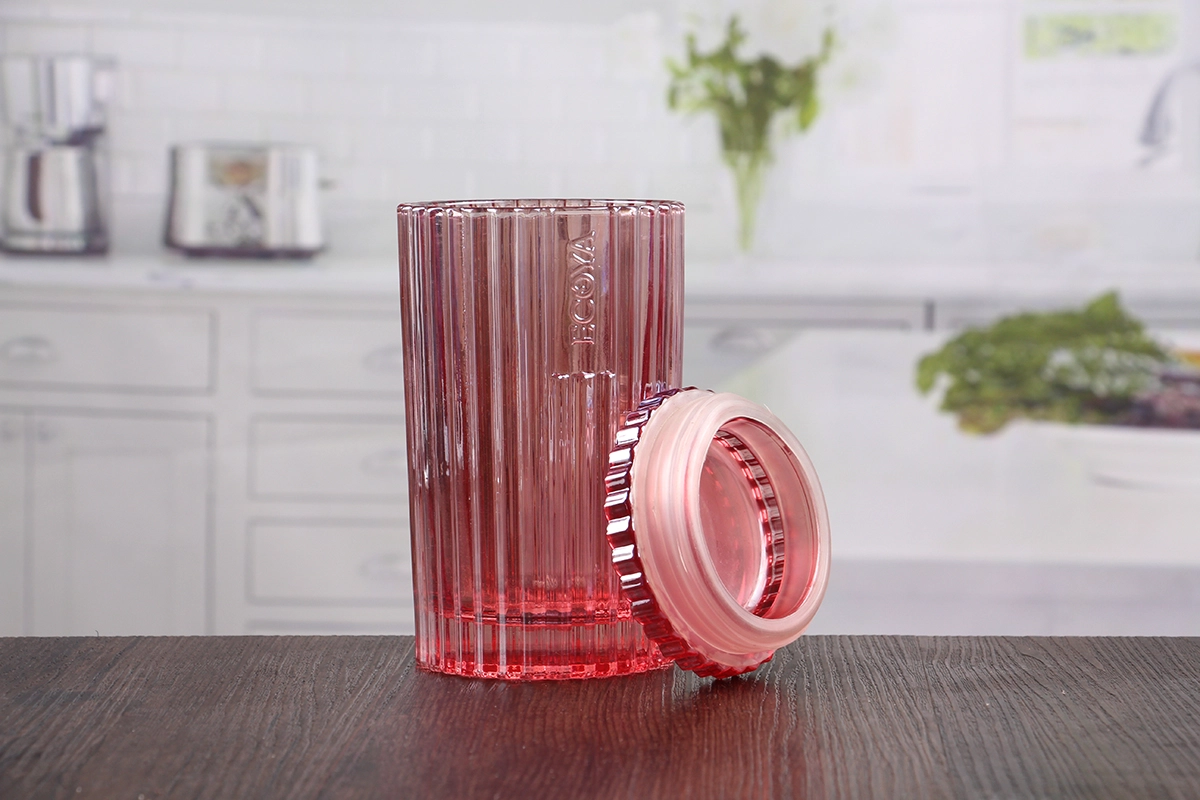 Pink candle jars