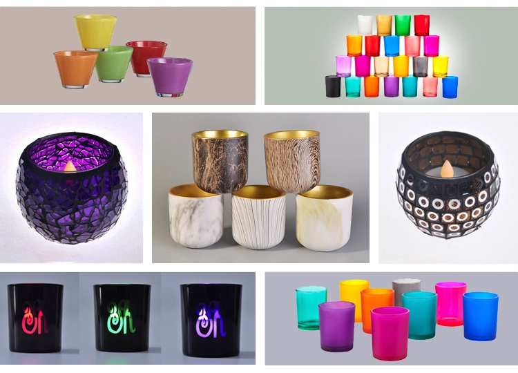 Hand painted glass candle holder