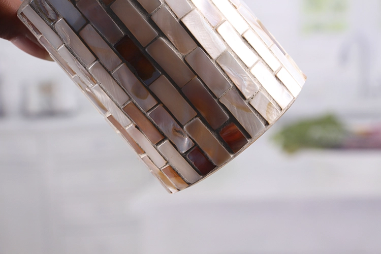 Mosaic glass candle holder