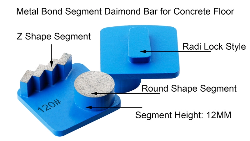 Factory Price Redi Lock Concrete Grinding Shoes Diamond Grinding Plate Pads For Husqvarna Machine