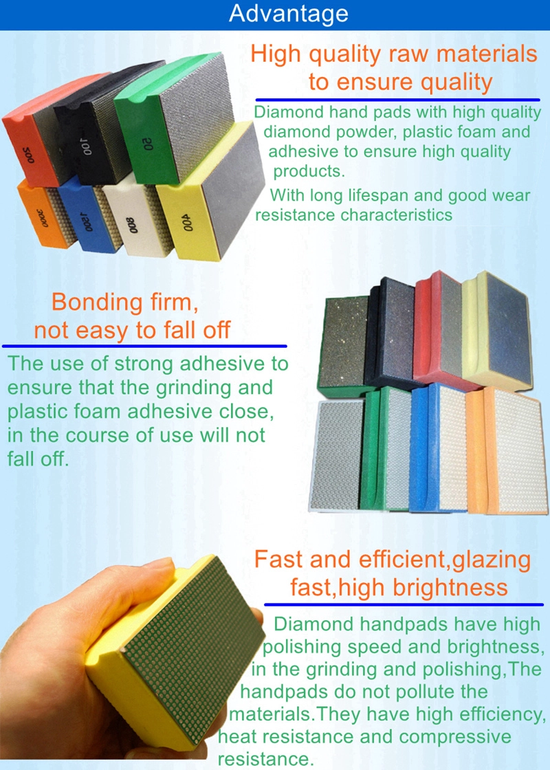 Diamond hand pads for grinding stone,concrete,ceramic,wooden board and knives