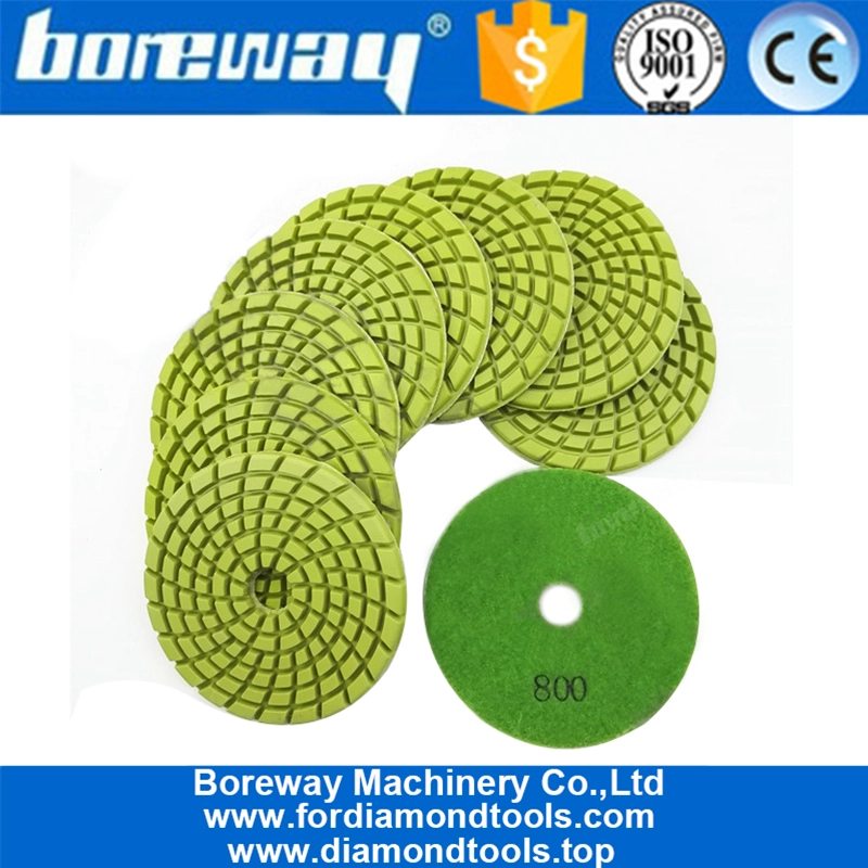 100mm Floor Sponge Polishing Pads 4inch Diamond Resin Bond Floor Polishing Pads