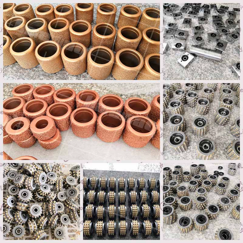 (Vacuum Brazed Bush Hammer Roller for Sandblasted Surface