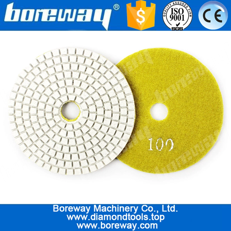 Manufacturer supply 100mm diamond white polishing pad for granite  stone 