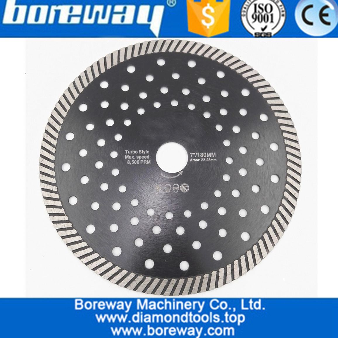 Diamond turbo cutting saw blade