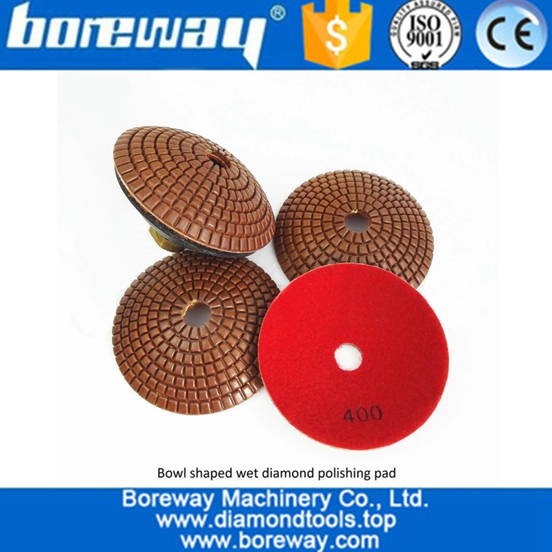 Convex Wet Use Marble Granite Diamond Polishing Pad with backer for polishing Concrete Quartz