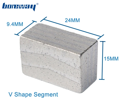 Multi-layer diamond v shape segment