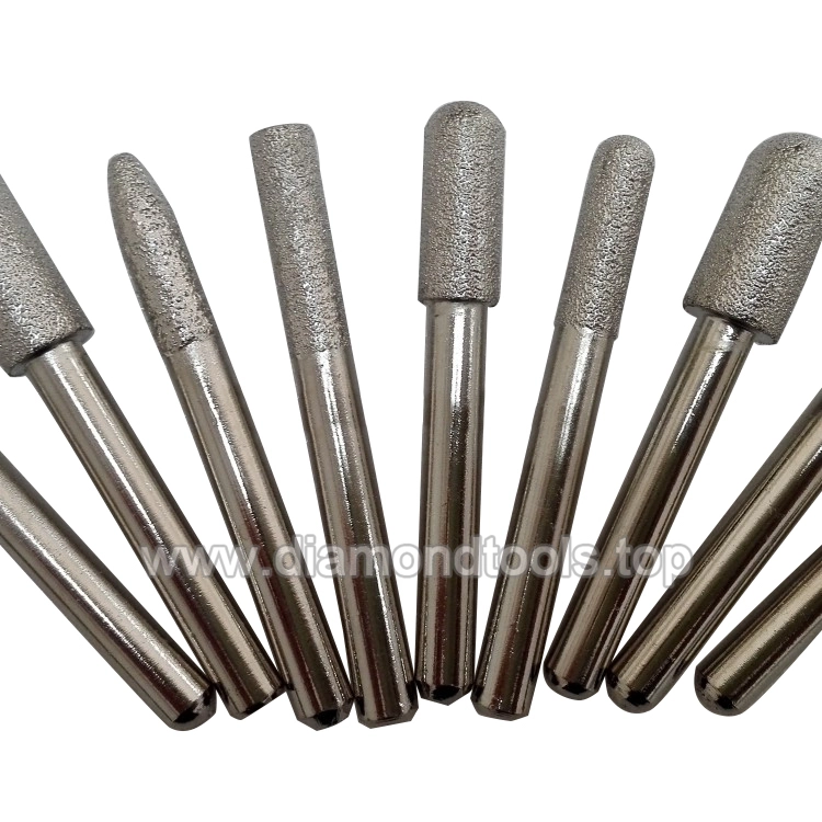 Vacuum Brazed Diamond Engraving Bits diamond grinding burrs grinding head, Diamond Carving Bits