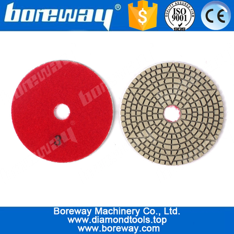 3 Step 4 Inch diamond polishing pad For Flexible Grinding Stone Marble Granite