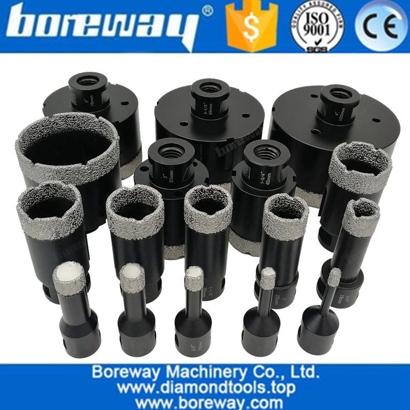 Vacuum Brazed Diamond Core Drill Bits, Dry Drilling Bits with 5/8-11 Connection