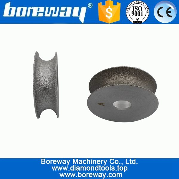 D75x25Tx20H Half Round Vacuum Brazed Diamond Profiling Wheel For Stone