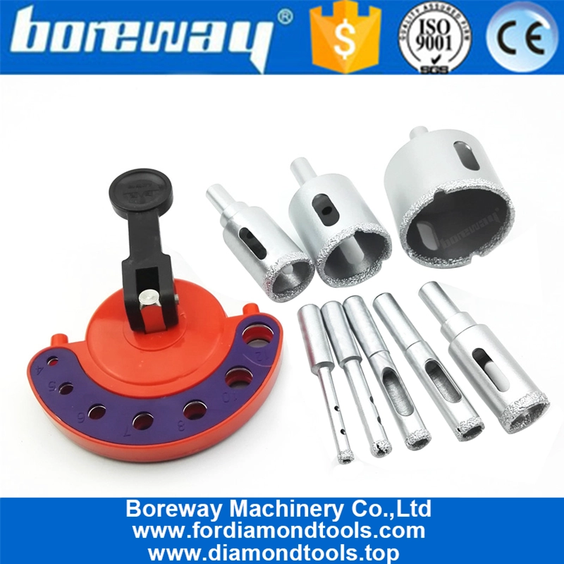 8Pcs/Set Vacuum Brazed Diamond Core Bits with a plastic Positioner Sucker