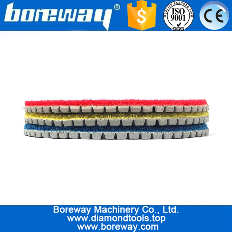 100mm Diamond Abrasive Disc 3 Step White Sanding Pads For Polishing Stone Marble Granite Flexible Grinding