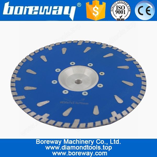  Turbo Wave Raindrop Segment Disc Cutting Blade Granite With Flange D230*7*3*70mm