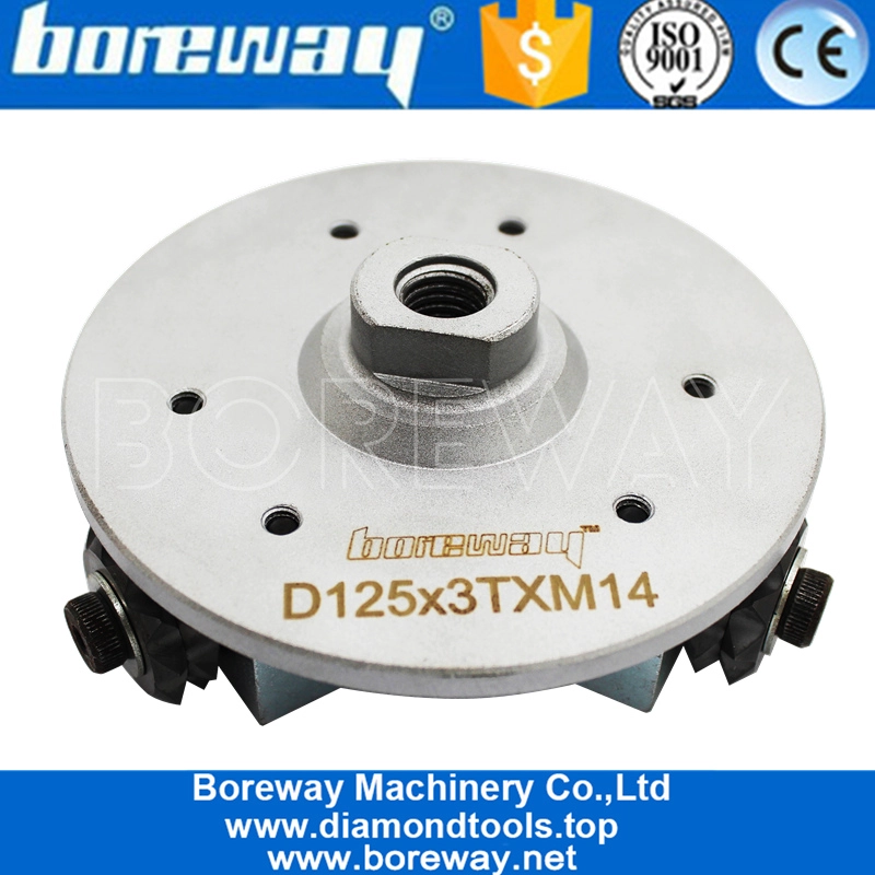 125mm Star Type Rotary Bush Hammer Plate With 3 Rollers For Granite 8999