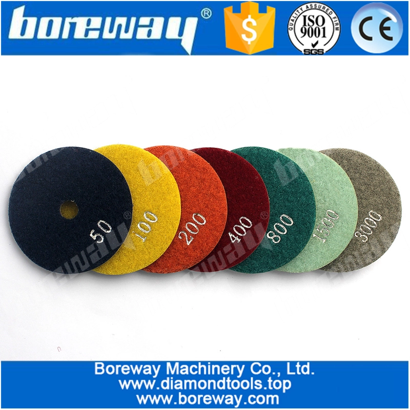 Diamond flexible wet polishing pad 3inch 80mm for granite concrete marble