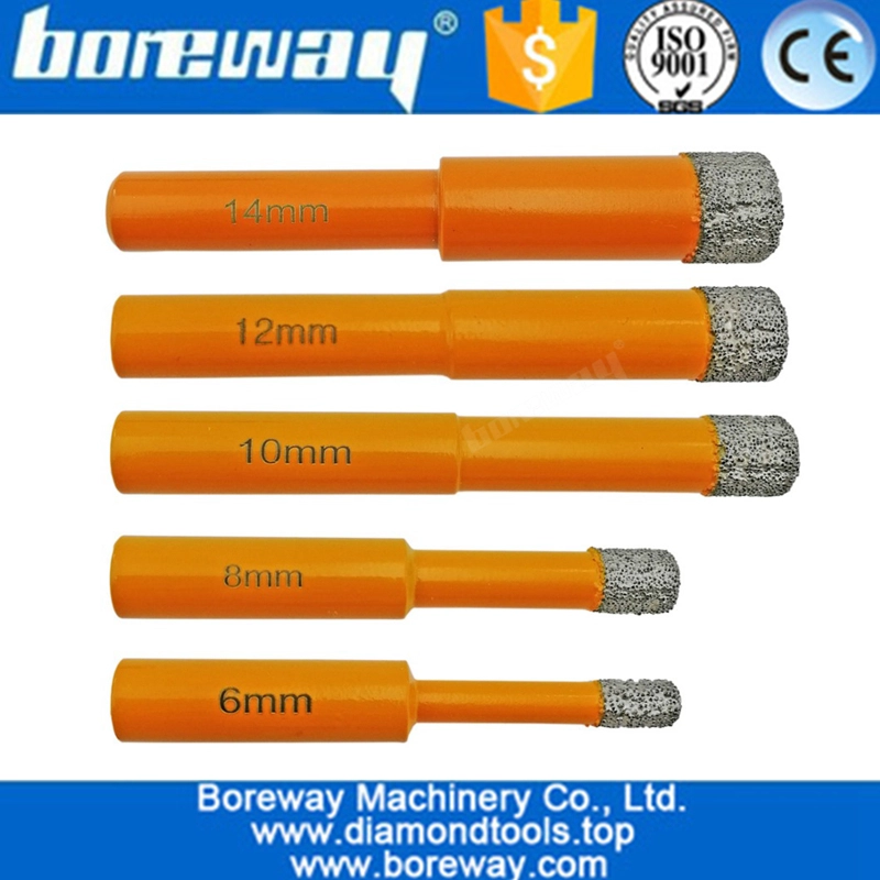 5Pcs/set Round Shank Vacuum Brazed Diamond Drill Bits for stone