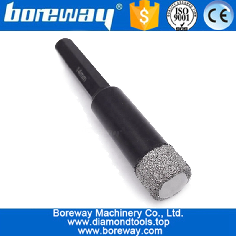 5mm-14mm Hex Shank Vacuum Brazed Diamond Core Drill Bits,Dry Drilling core Bits drill hole saw for stone