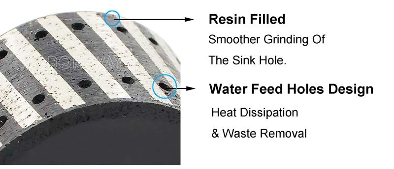 Factory Price Diamond Resin Filled Zero Tolerance Grinding Drum Wheel For Counter Top