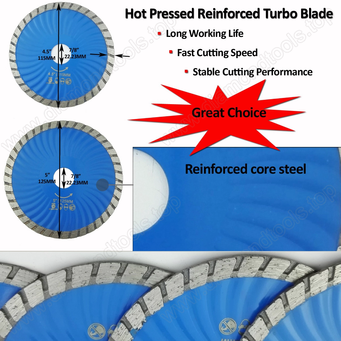 Hot pressed Diamond Waved Turbo Blade Diamond Saw Blade Cutting disc