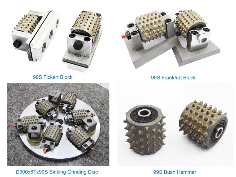 Factory Price Bush Hammer Head Litchi Surface Grinding Roller With 99 Segment