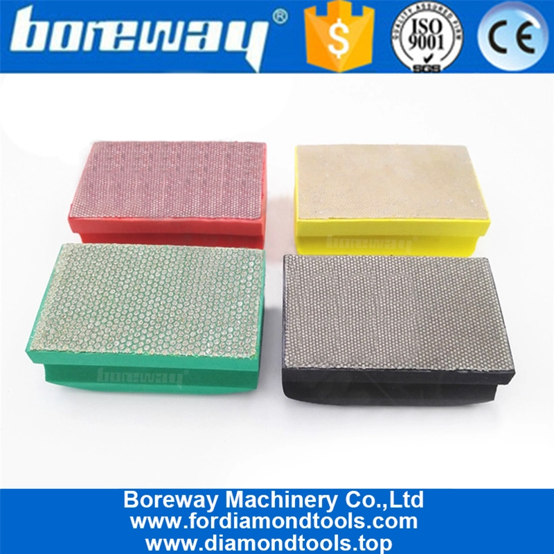 Hard Foam-backed diamond hand pad 90X55MM Dotted electroplated diamond hand polishing pad