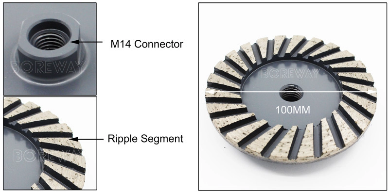 Hot Press Diamond Ripple Cup Wheel For Stone Grinding Suppliers