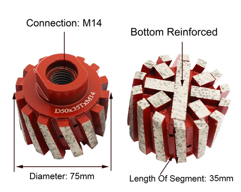 D75*35T*M14 Bottom Reinforcement Zero Tolerance Grinding Diamond Granite Wheel For Manufacturer Supplier