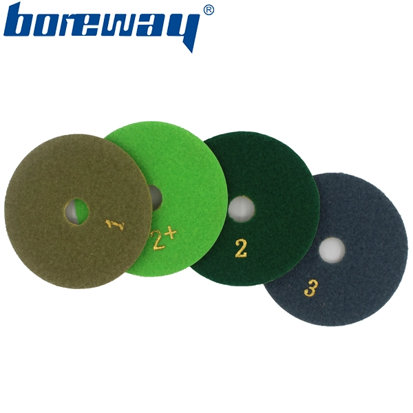 4 inch 100mm 3 steps dry and wet use diamond polishing pads