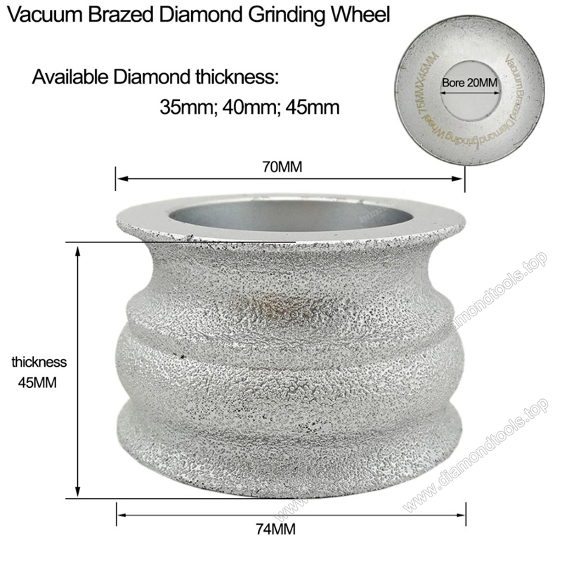 Vacuum Brazed Diamond Hand Profile Wheel for Granite Marble and Stone Edge Cutting