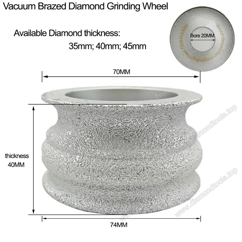 Vacuum Brazed Diamond Hand Profile Wheel for Granite Marble and Stone Edge Cutting