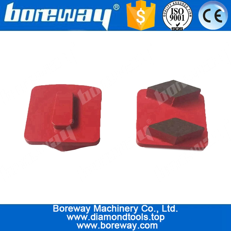 2 barras de diamante de diamantes de diamante de moagem de sapatos de segmento curvo com redi-lock para moinhos de piso de varredura de esmalte