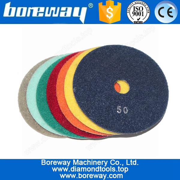 125mm pad de polissage de diamants pour le granit, l'utilisation à sec et humide polissage de la pierre