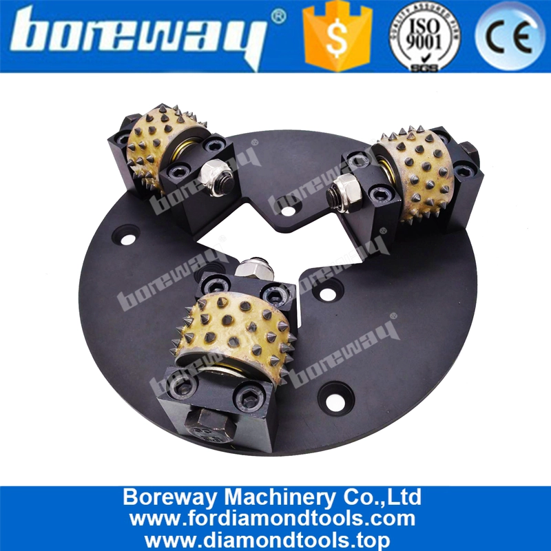 230MM 3 rulli Bush Hammer Plate di smerigliatrice HTC