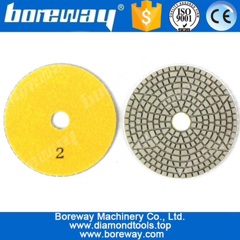 3 Step 4 Inch diamond polishing pad for flexible grinding stone marble granite