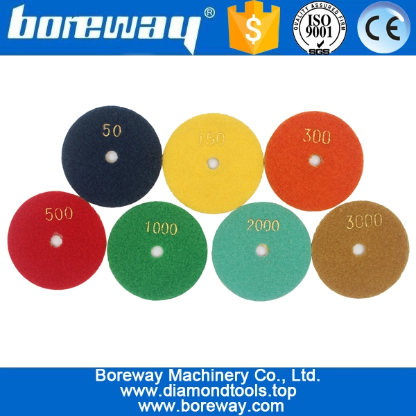 3inch 80mm 7 steps 2 in 1 wet use diamond polishing pads for stone concrete ceramic