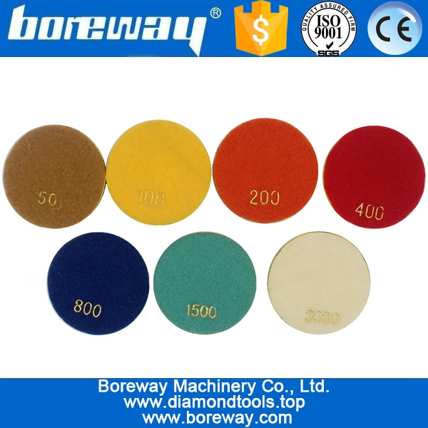 3inch 80mm पत्थर कंक्रीट सिरेमिक epoxy के लिए 7 चरणों गीला उपयोग मंजिल चमकाने पैड