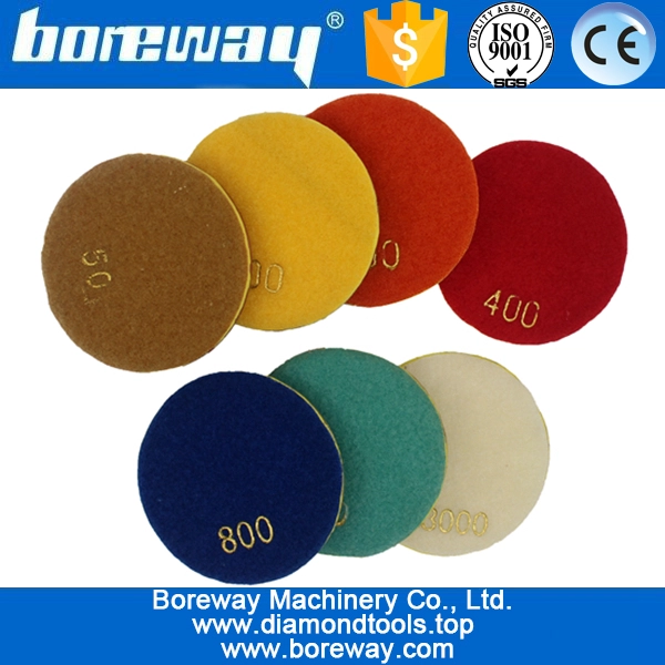 3inch 80mm पत्थर कंक्रीट सिरेमिक epoxy के लिए 7 चरणों गीला उपयोग मंजिल चमकाने पैड