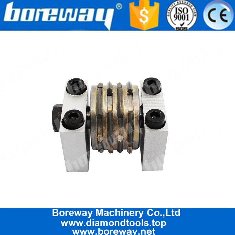 4 Carbide Line Medium Comma Finishing Bush Hammer Roller For Stone Grinding